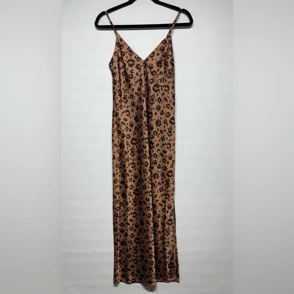 ✨A New Day Leopard Print Satin Slip Dress Size XS